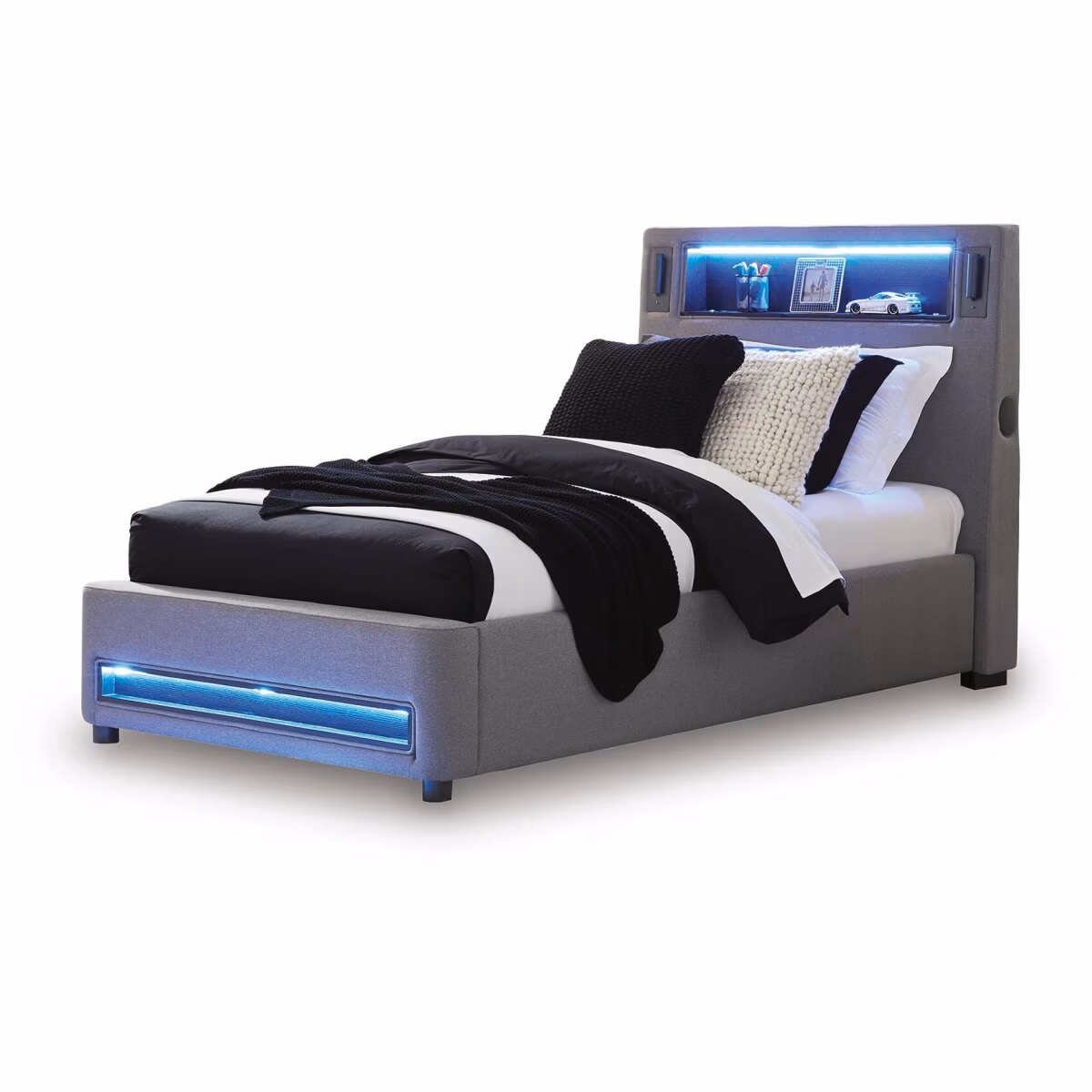Finigale Twin Upholstered Bed with Wireless Audio - Image 6
