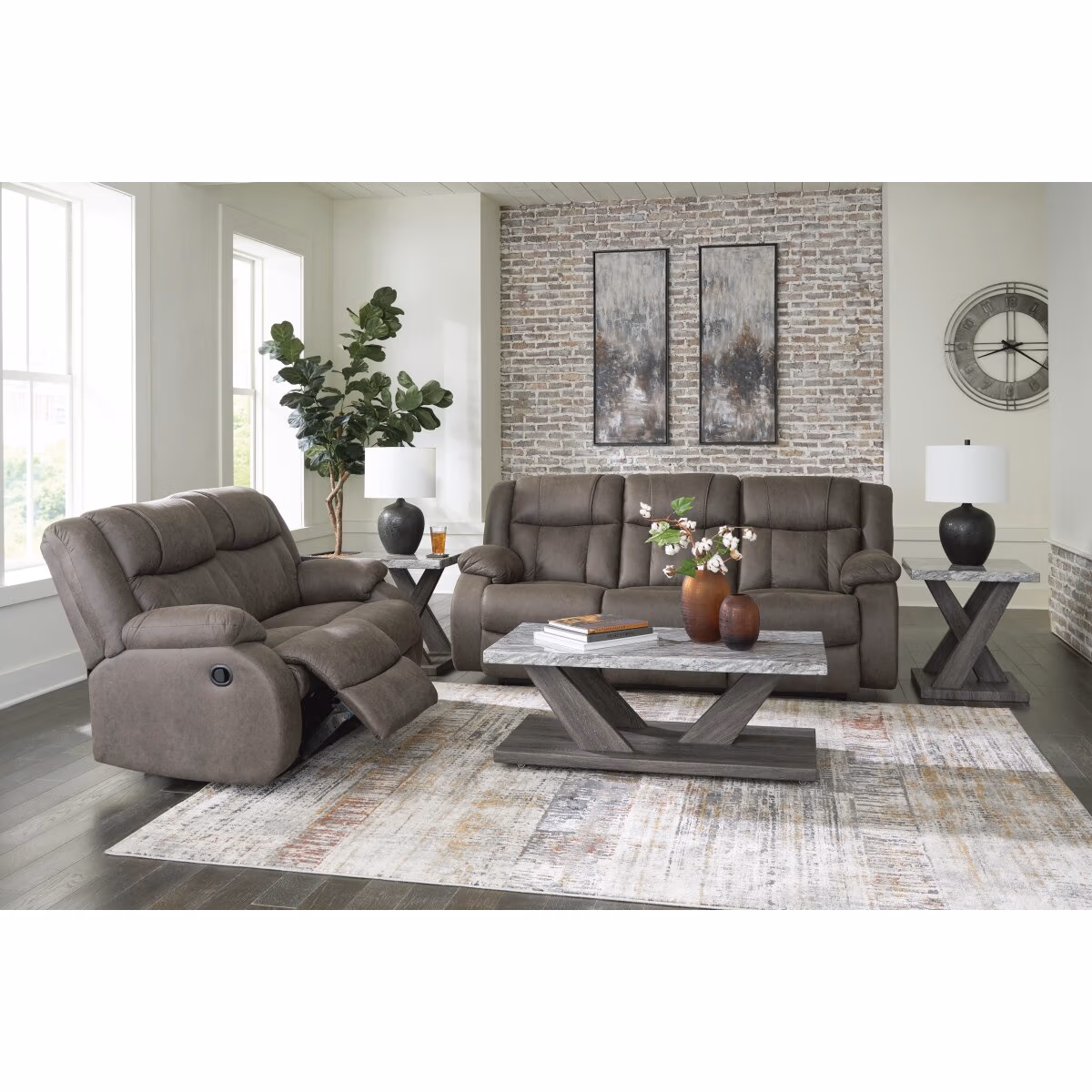 First Base Reclining Sofa and Loveseat - Image 5