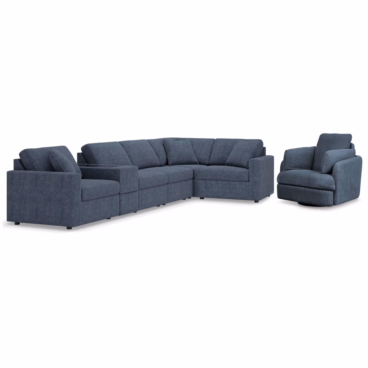 Modmax 6-Piece Sectional and Swivel Glider Recliner - Image 2