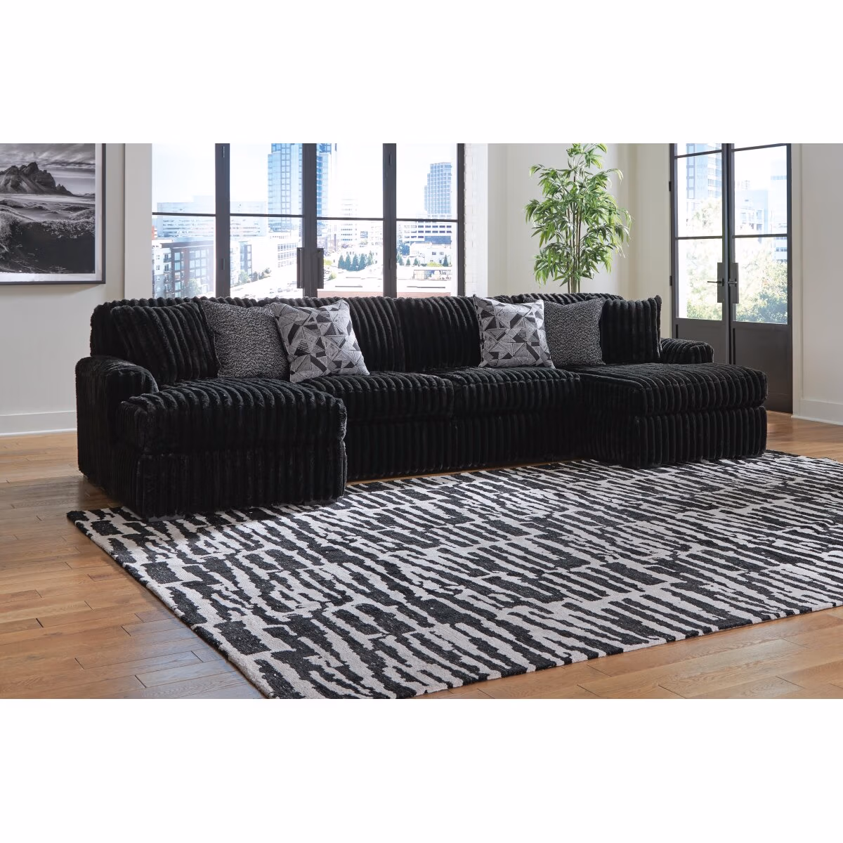 Midnight-Madness 3-Piece Sectional with Chaise - Image 3
