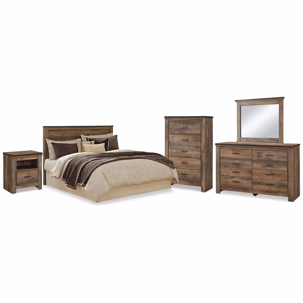 Trinell Queen Panel Headboard, Dresser, Mirror, Chest and Nightstand - Image 2