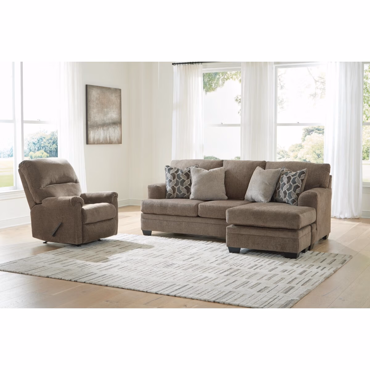 Stonemeade Sofa Chaise and Recliner - Image 2