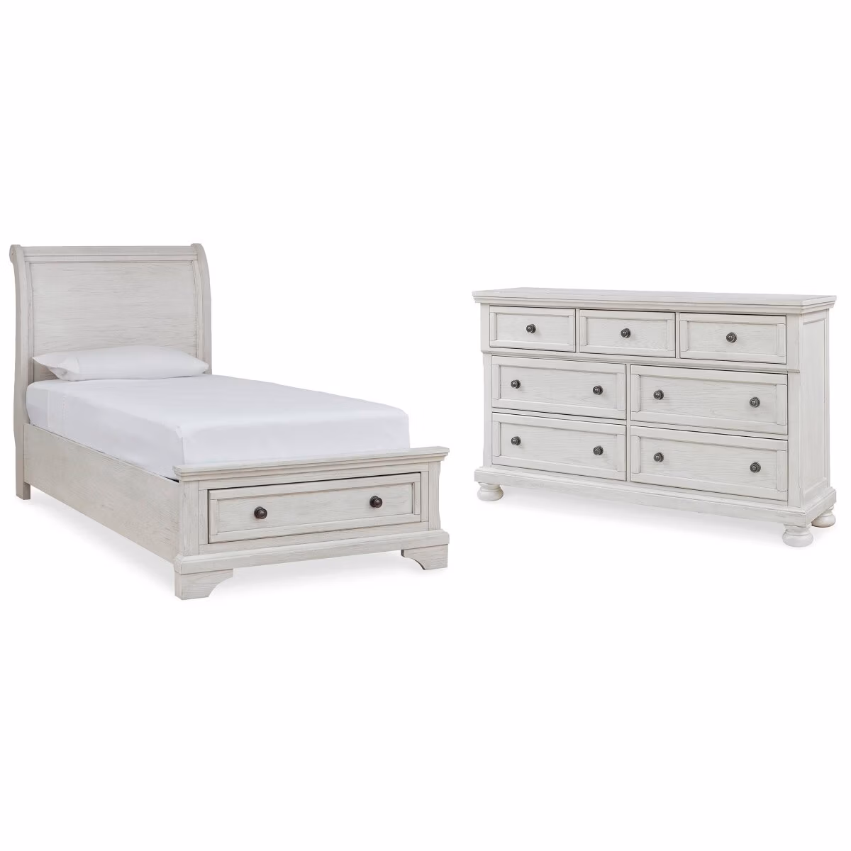 Robbinsdale Twin Sleigh Storage Bed and Dresser - Image 2