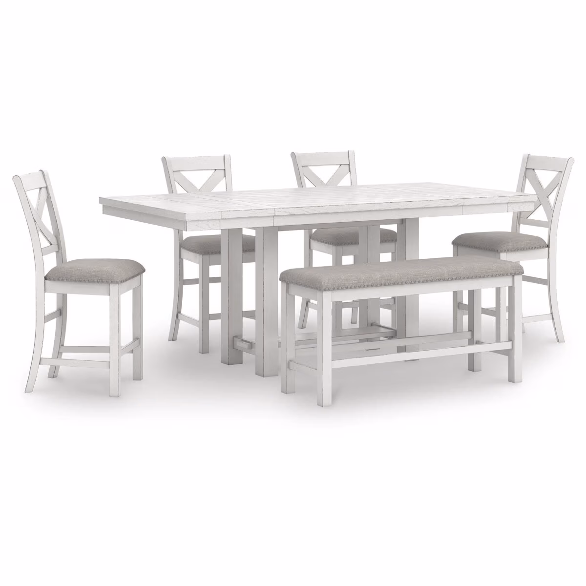 Robbinsdale Counter Height Dining Table, 4 Barstools and Bench - Image 2