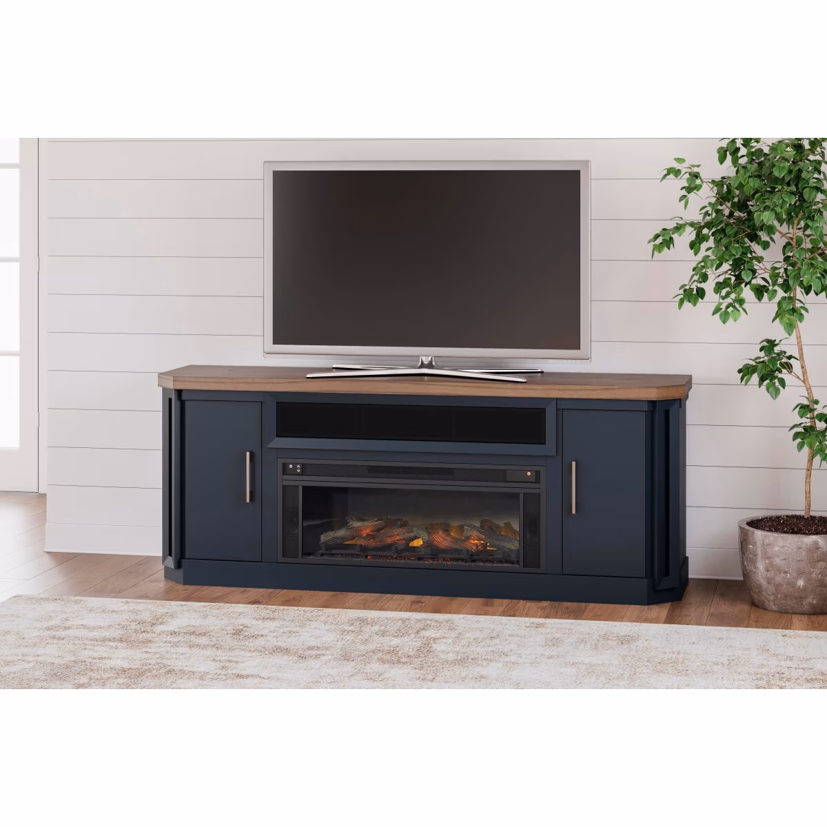 Landocken 83" TV Stand with Electric Fireplace - Image 3
