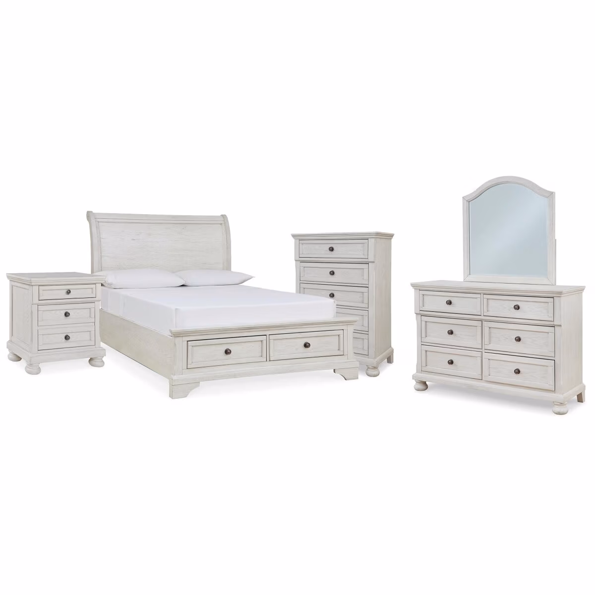 Robbinsdale Full Storage Sleigh Bed, Dresser, Mirror, Chest and Nightstand - Image 2