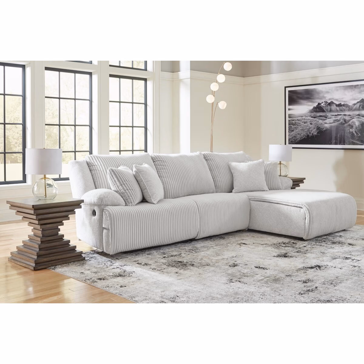 Top Tier 3-Piece Reclining Sectional Sofa Chaise - Image 3