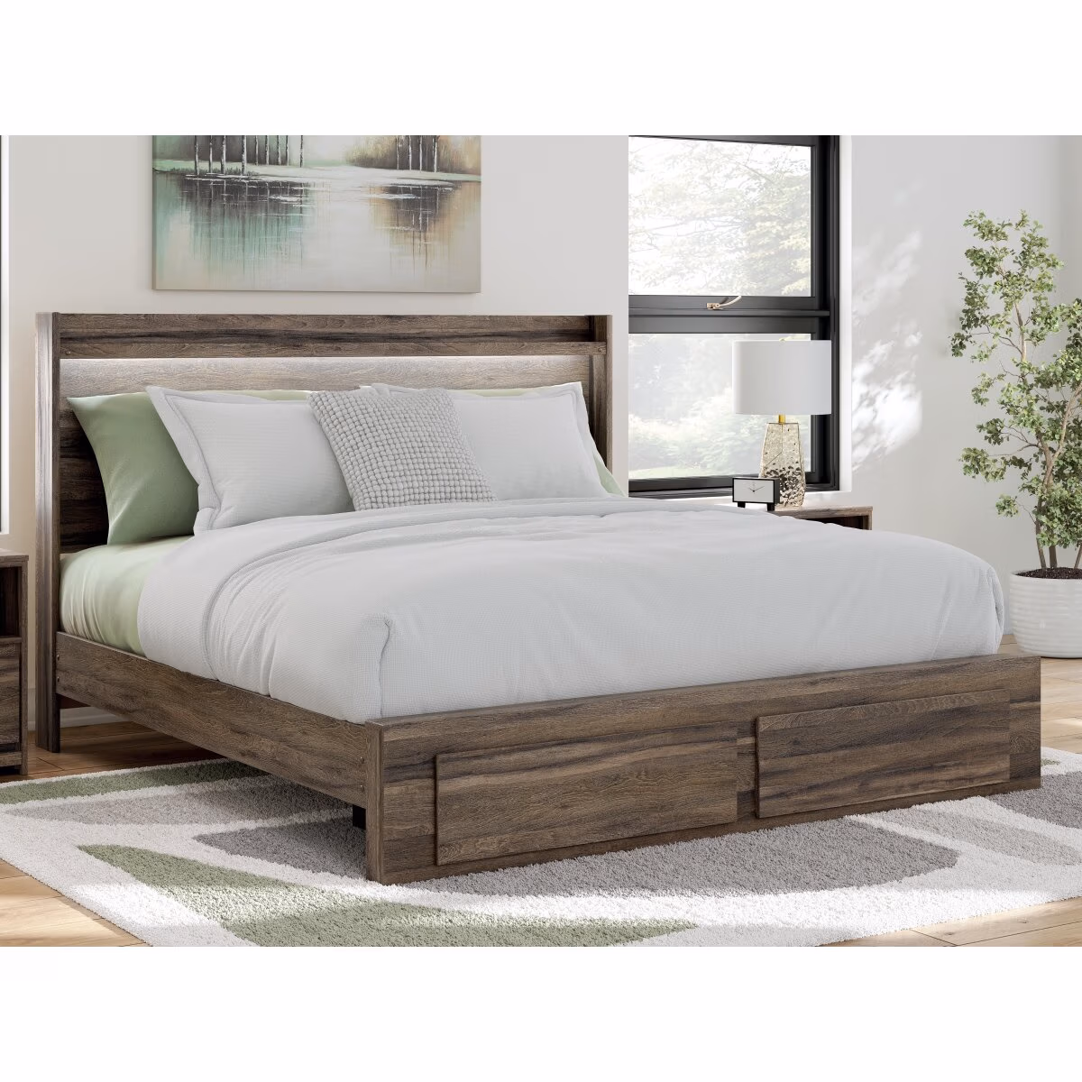 Elbrim King Panel Storage Bed, Dresser and Nightstand - Image 28