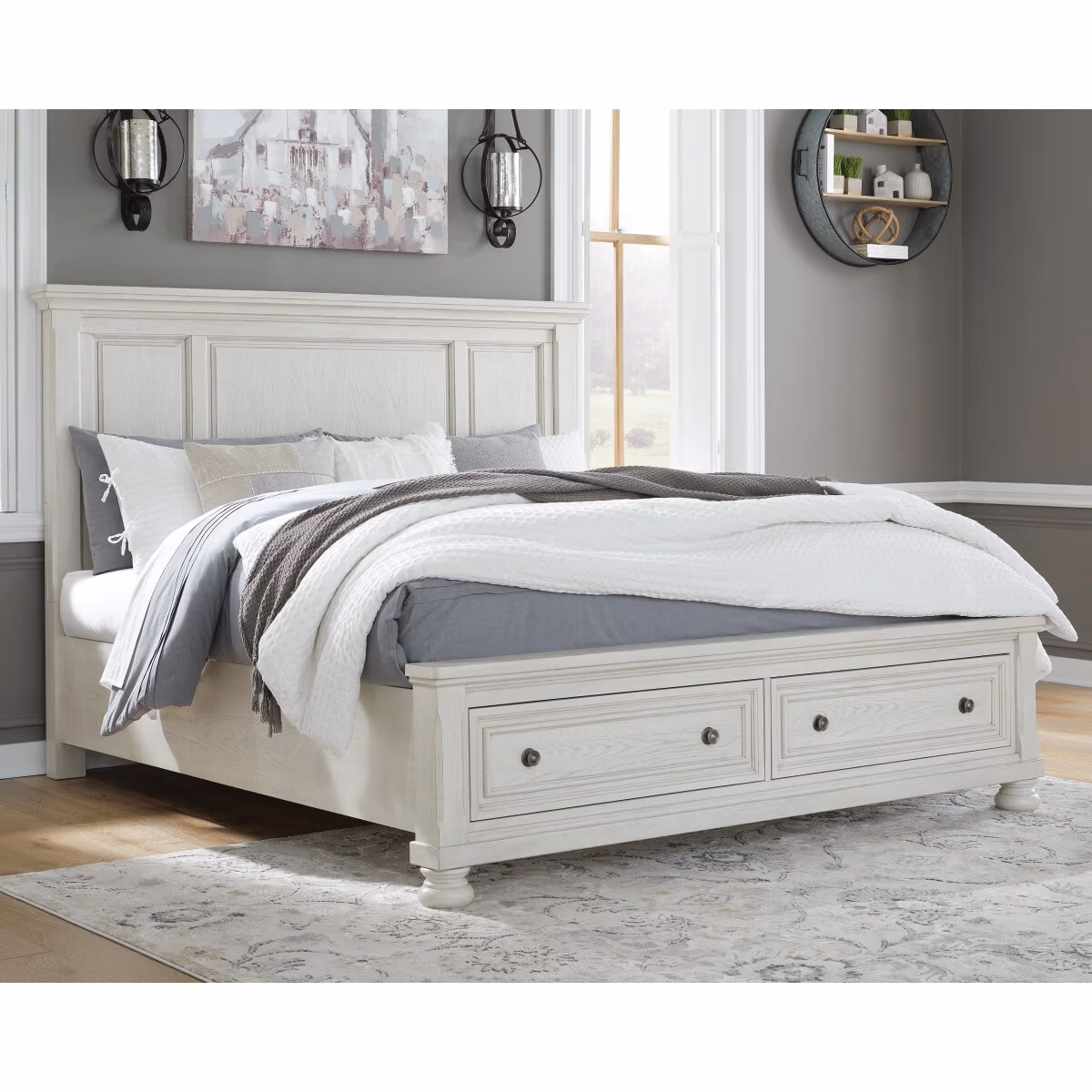 Robbinsdale Queen Panel Storage Bed, Dresser and Mirror - Image 9