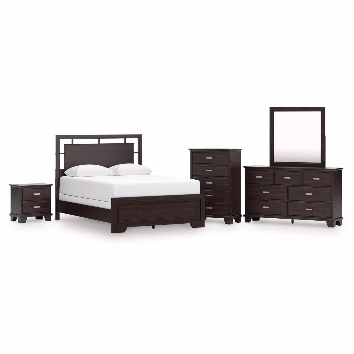 Covetown Queen Panel Bed, Dresser, Mirror, Chest and Nightstand - Image 2
