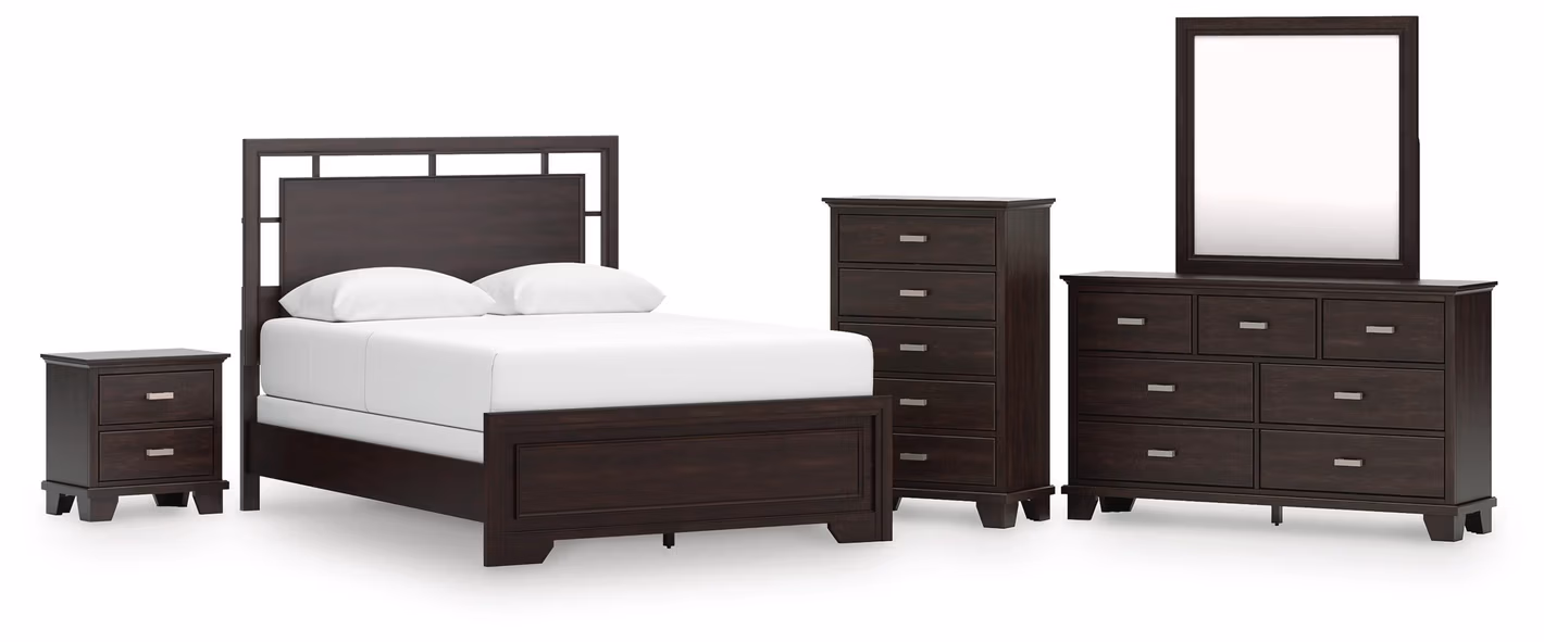 55f1787a63de21121590e77855b75920 Covetown Queen Panel Bed, Dresser, Mirror, Chest and Nightstand - Image 1