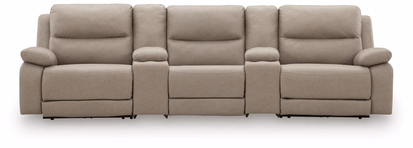 Narwhal Place 5-Piece Reclining Sectional with Storage Consoles