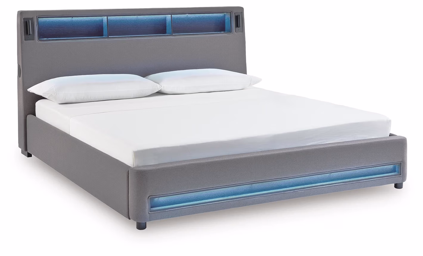 Finigale King Upholstered Bed with Wireless Audio
