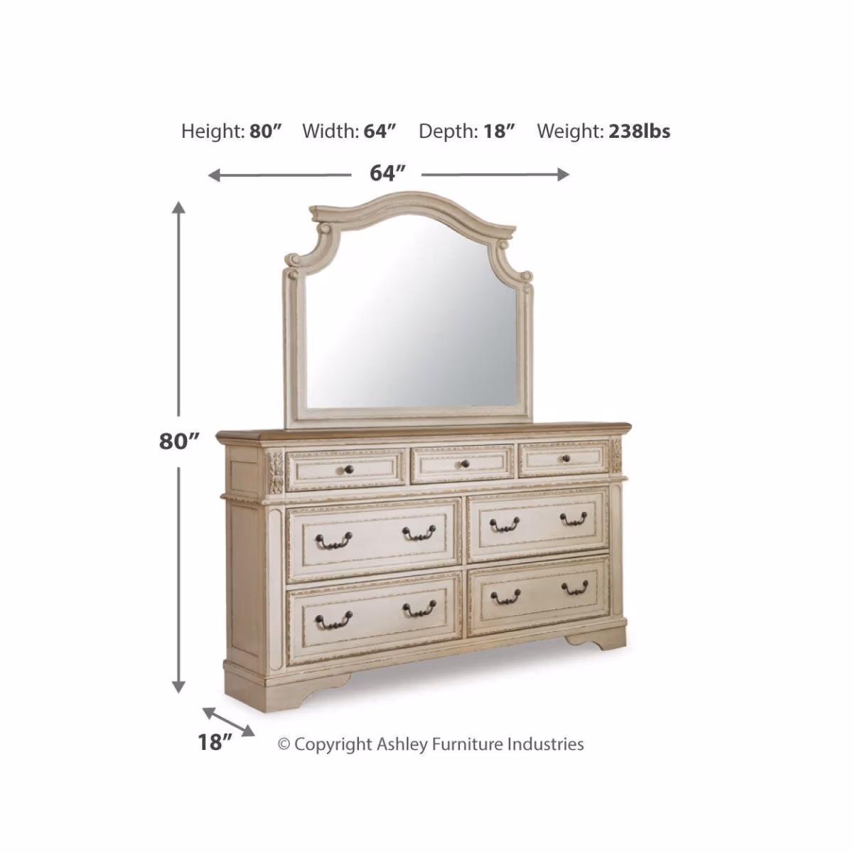 Realyn Queen Bed with Mirrored Dresser and Nightstand - Image 11