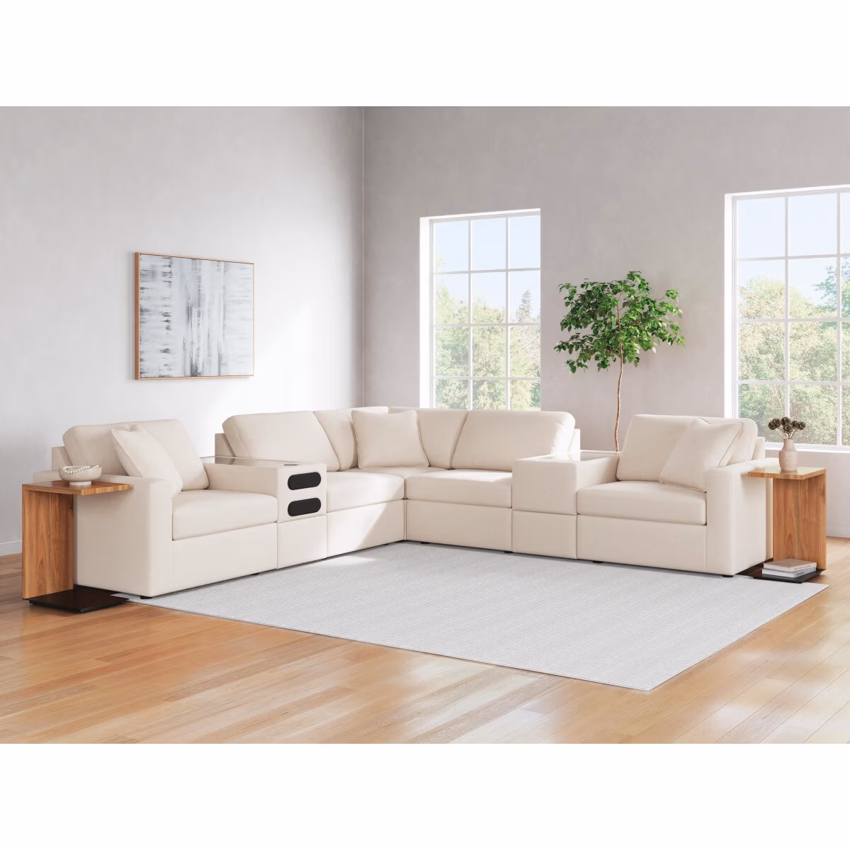 Modmax 7-Piece Balanced Sectional with Audio and Storage Consoles - Image 2
