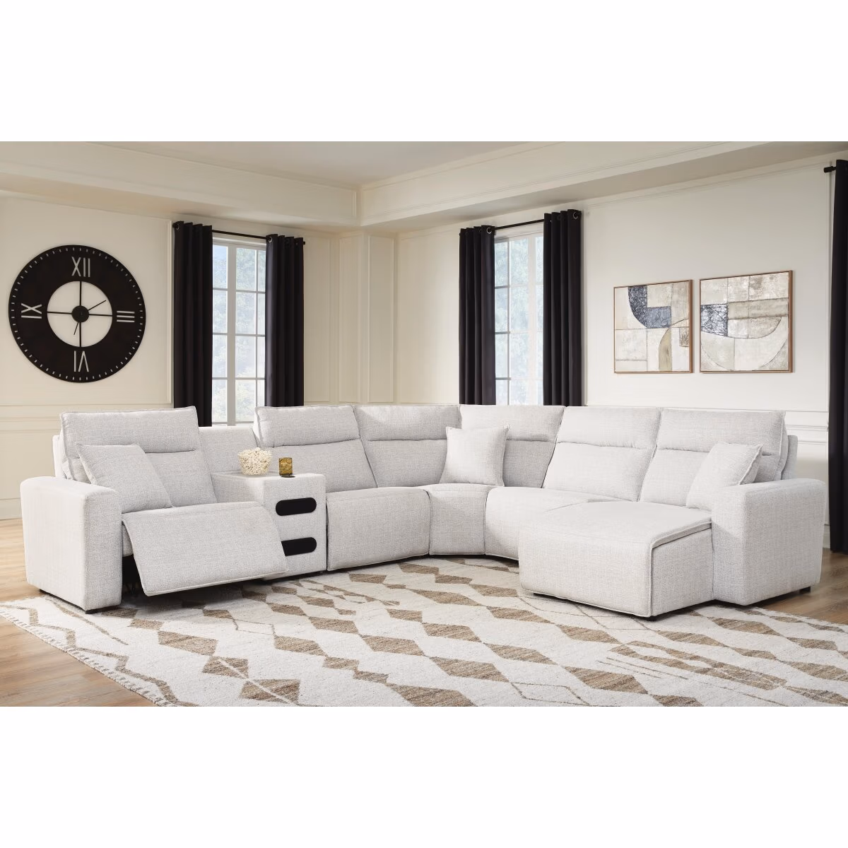 Modmax II 6-Piece Reclining Sectional with Chaise and Audio Console - Image 3