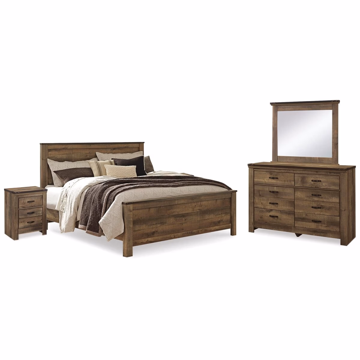 Trinell King Panel Bed, Dresser, Mirror and 2 Nightstands - Image 2