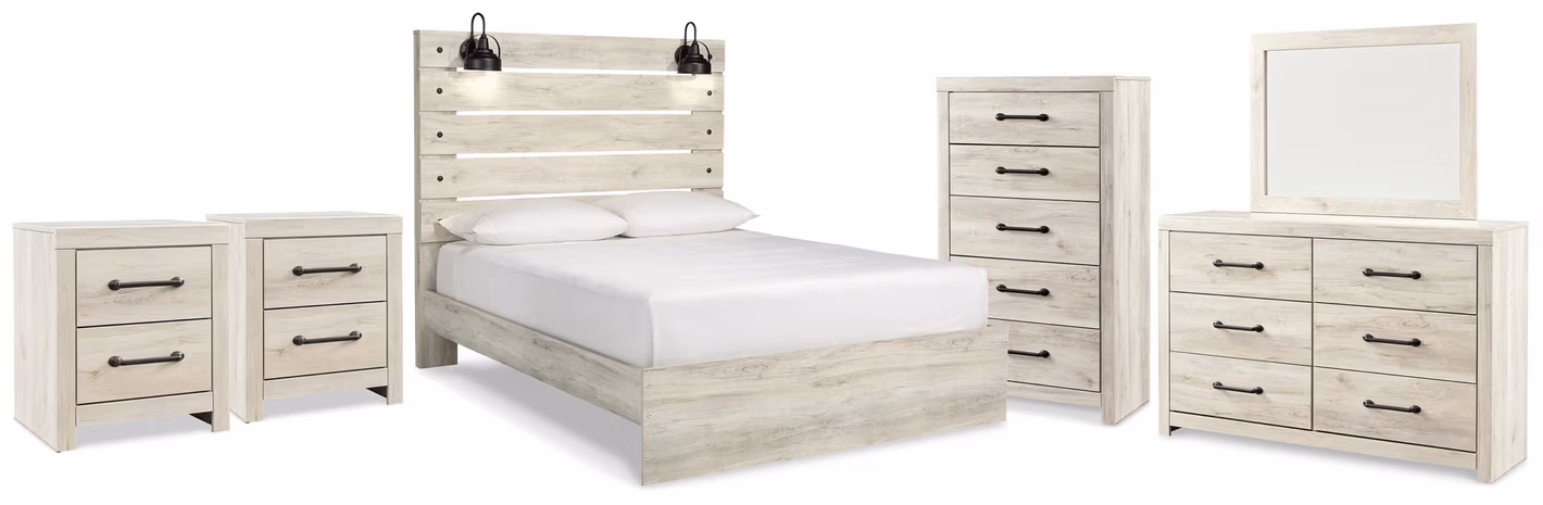 Cambeck Queen Panel Bed, Dresser, Mirror, Chest and 2 Nightstands