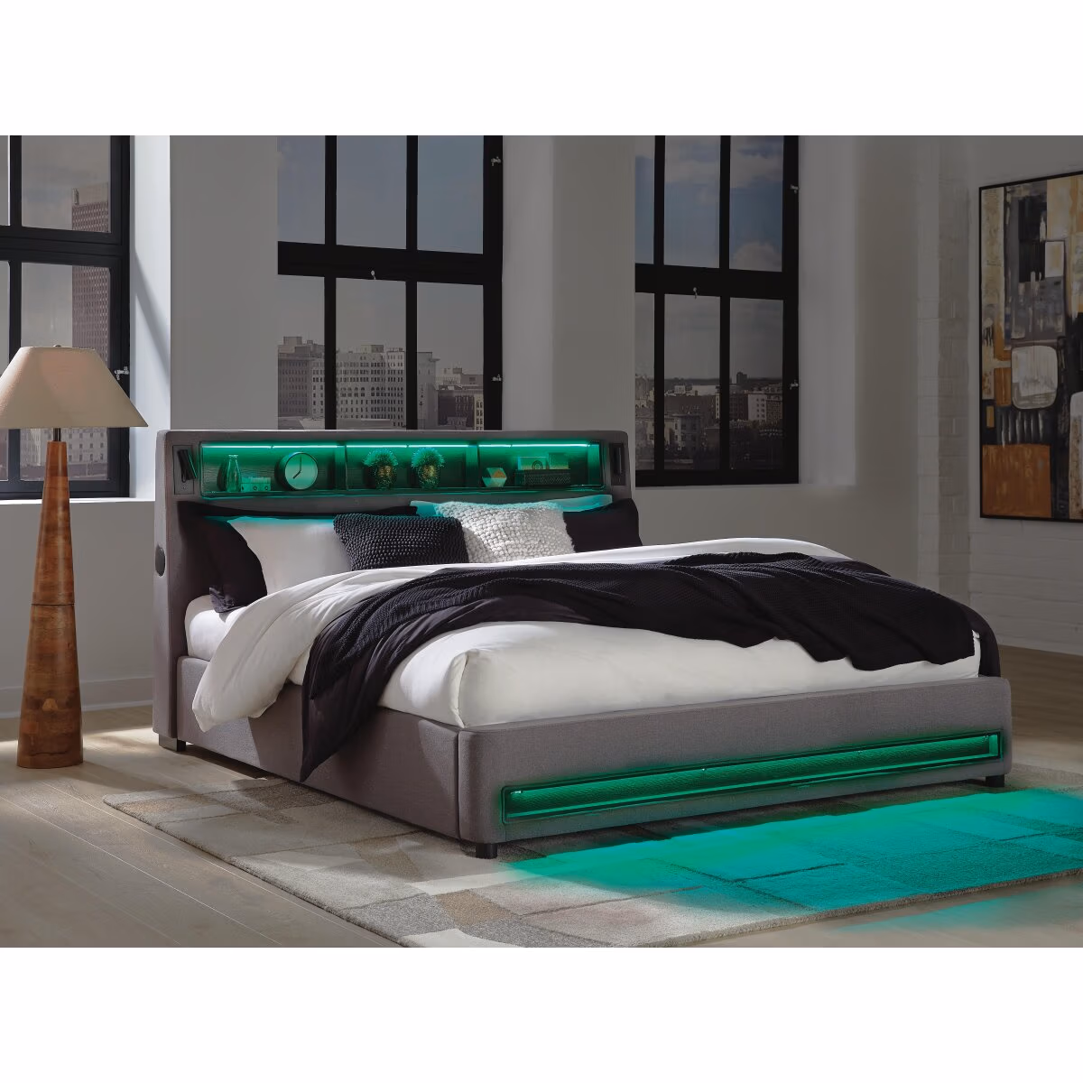 Finigale King Upholstered Bed with Wireless Audio - Image 13