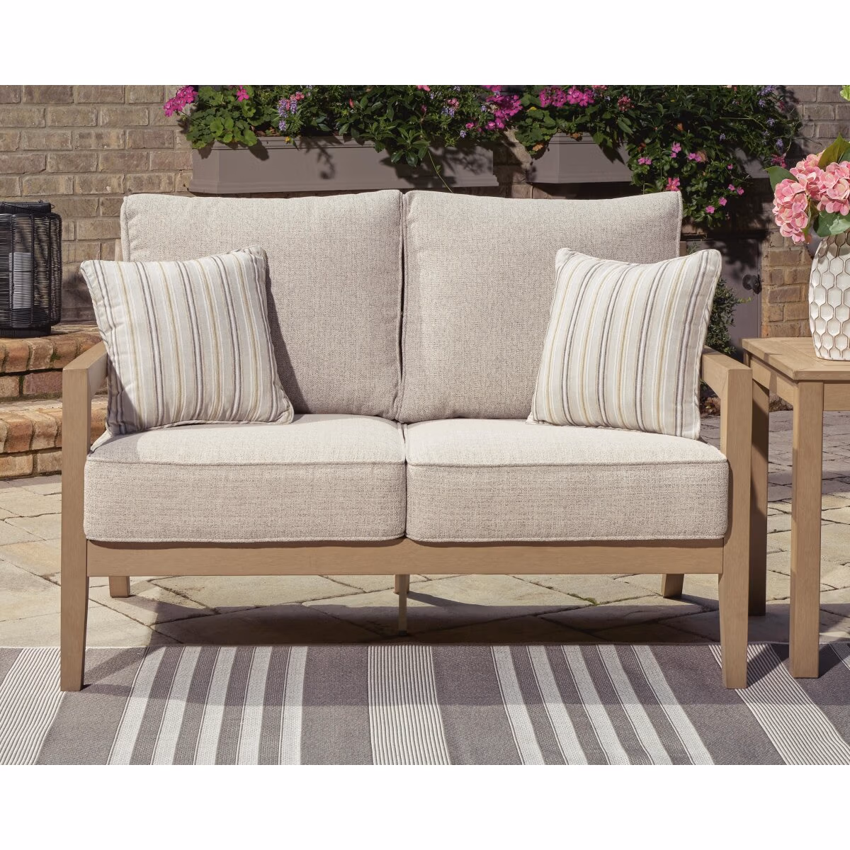 Hallow Creek Outdoor Loveseat with Cushion - Image 3