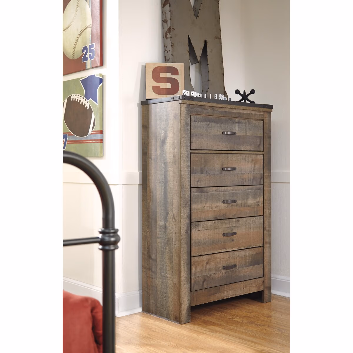 Trinell Full Bookcase Storage Bed, Dresser, Mirror, Chest and 2 Nightstands - Image 10