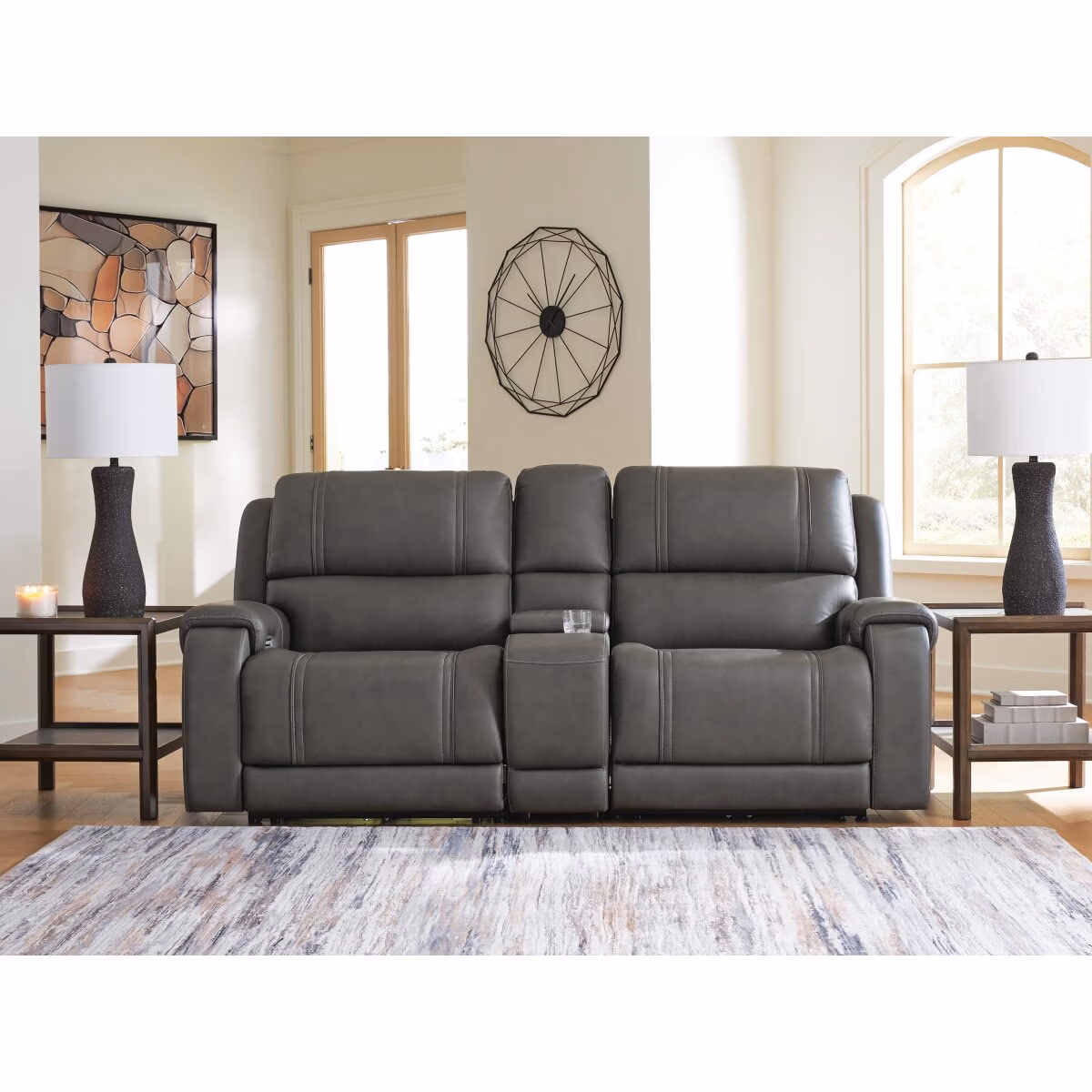 5Z - Pittson 3-Piece Power Reclining Sectional Loveseat with Console - Image 2