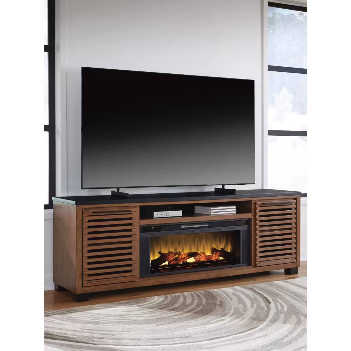 Kallari 84" TV Stand with Electric Fireplace - Image 3