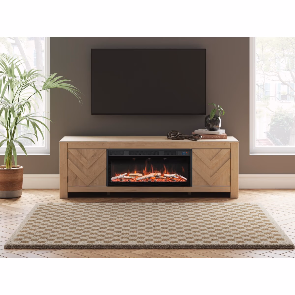 Cayboni 71" TV Stand with Electric Fireplace - Image 3