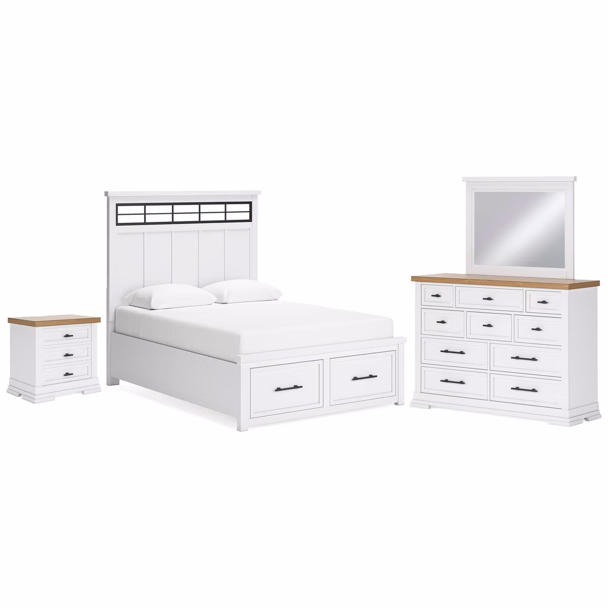 Ashbryn Queen Storage Bed, Dresser, Mirror and Nightstand - Image 2