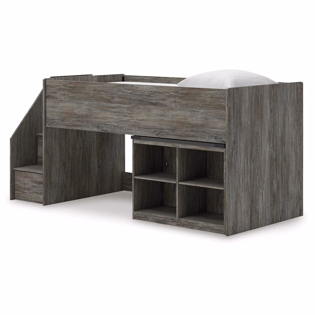 Frandern Twin Loft Bed with Bookcase Storage - Image 5
