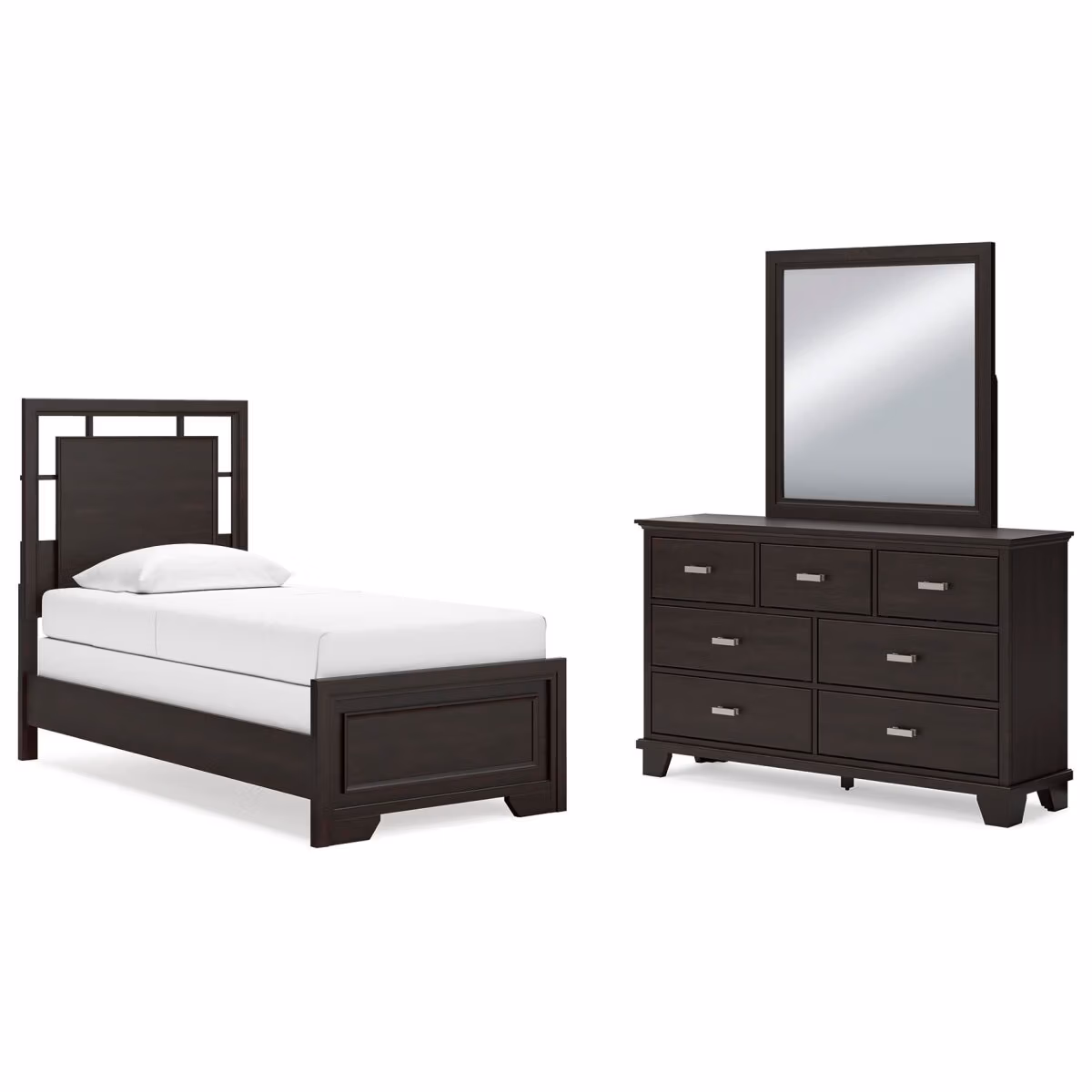 Covetown Twin Panel Bed, Dresser and Mirror - Image 2