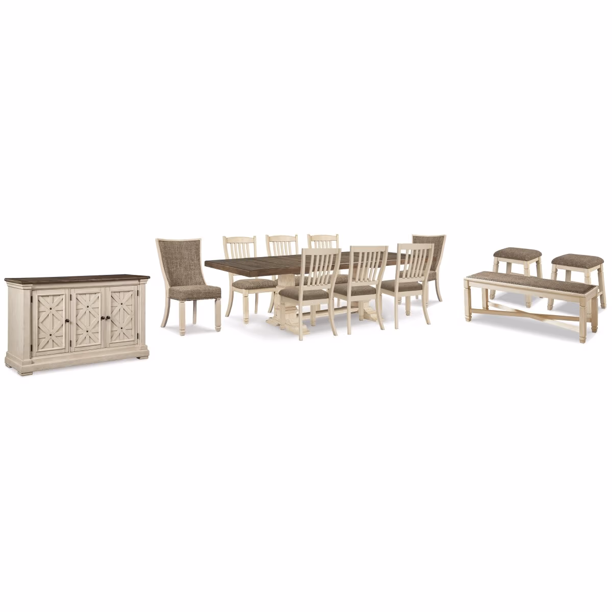 Bolanburg Dining Table with 8 Chairs and Bench with Server and 2 Stools - Image 2