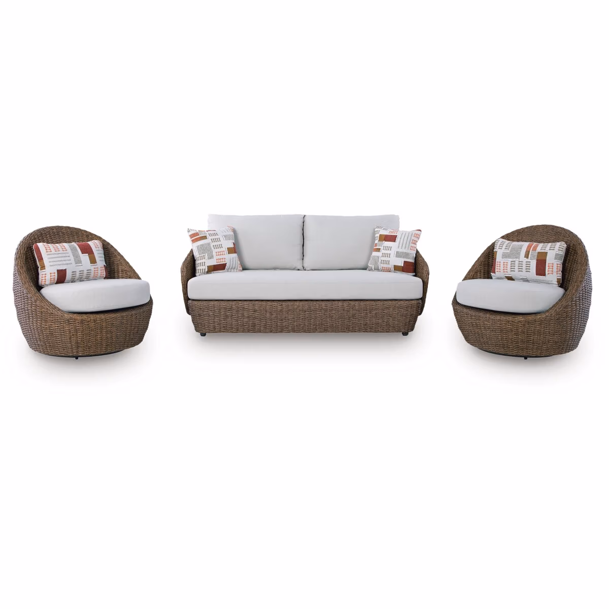 Double Point Outdoor Loveseat/2 Swivel Chairs (Set of 3) - Image 2