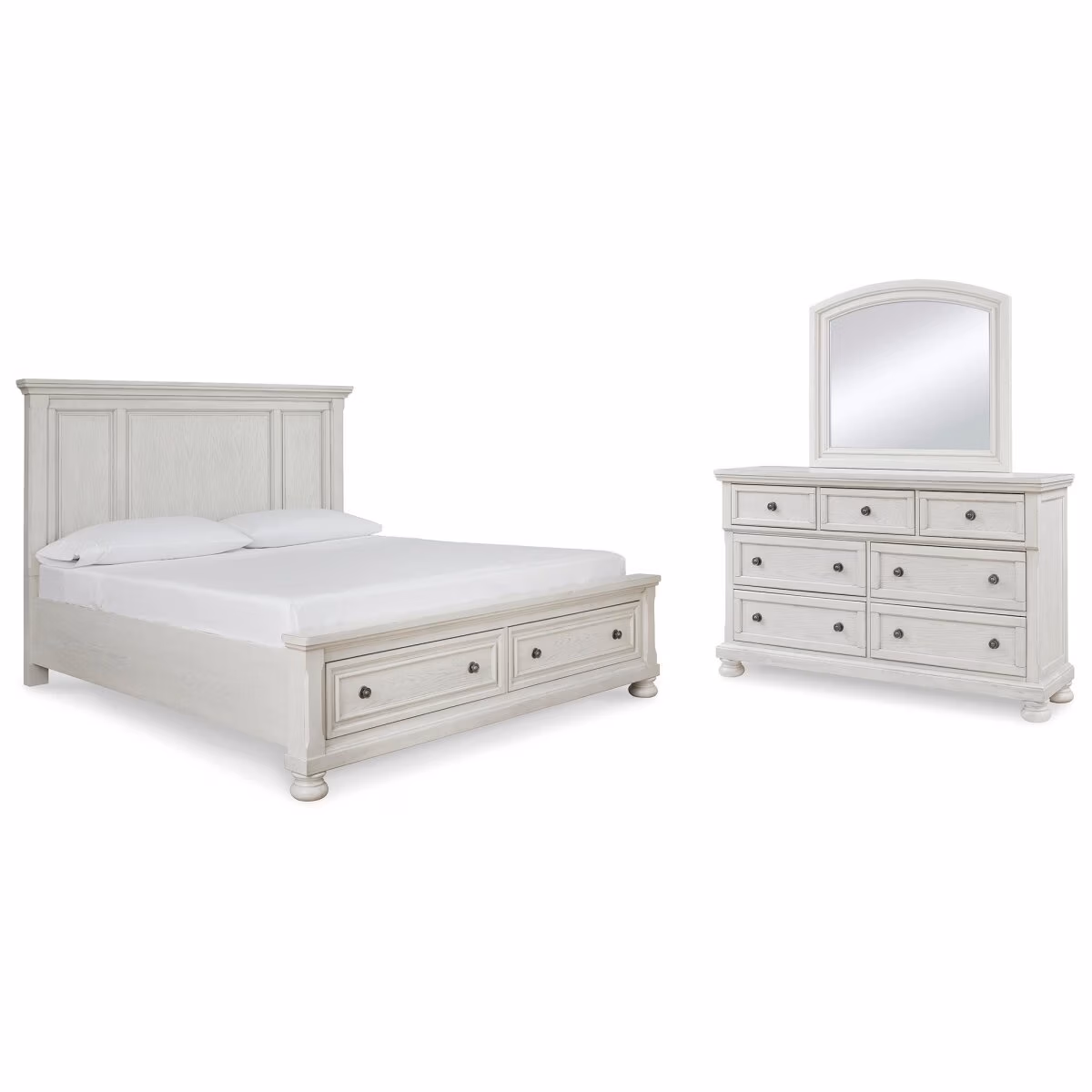 Robbinsdale Queen Panel Storage Bed, Dresser and Mirror - Image 2