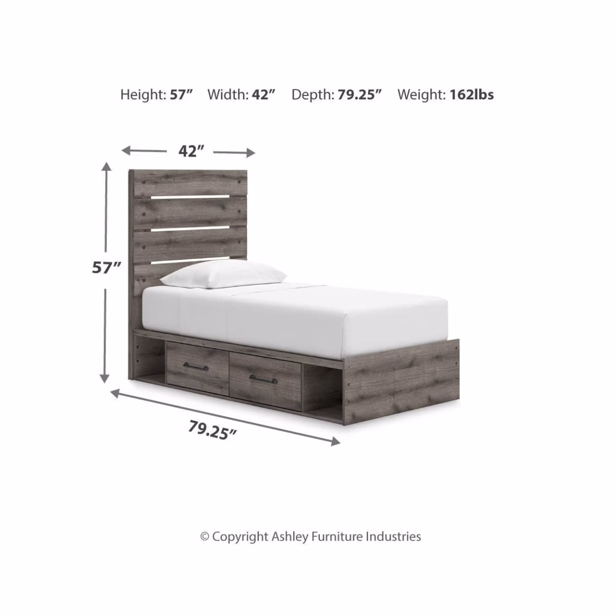 Graystorm Twin Panel Storage Bed - Image 5