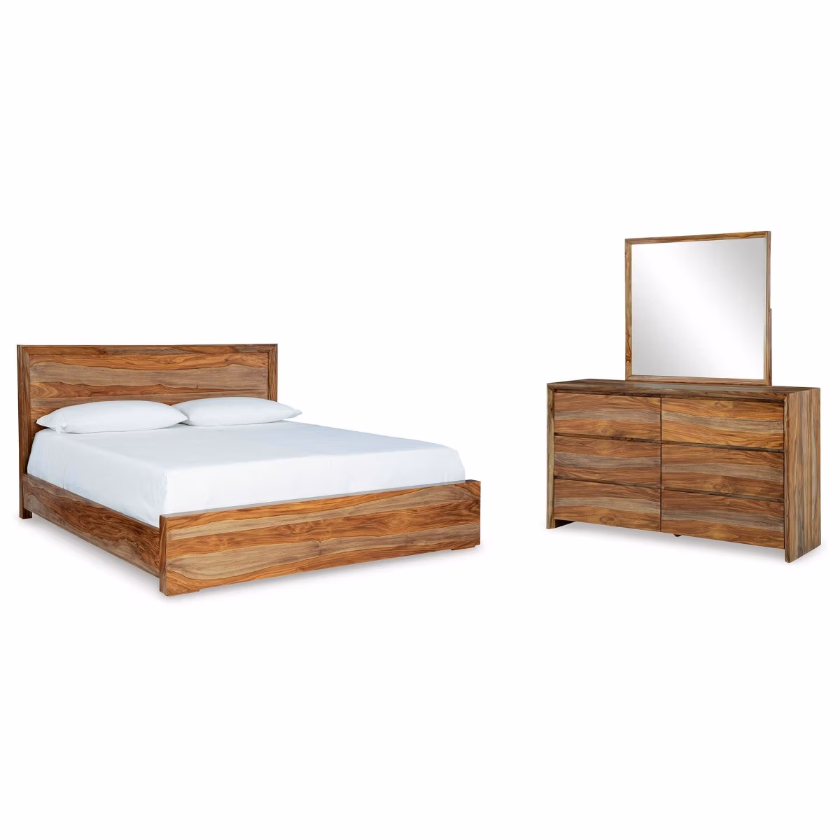 Dressonni California King Panel Bed, Dresser and Mirror - Image 2