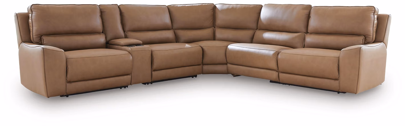 6d9b2ccf21fdbe89543f83e8013cecc6 DeepWakes 6-Piece Reclining Sectional with Storage Console - Image 1