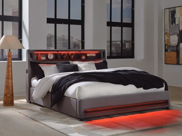 Finigale King Upholstered Bed with Wireless Audio - Image 10