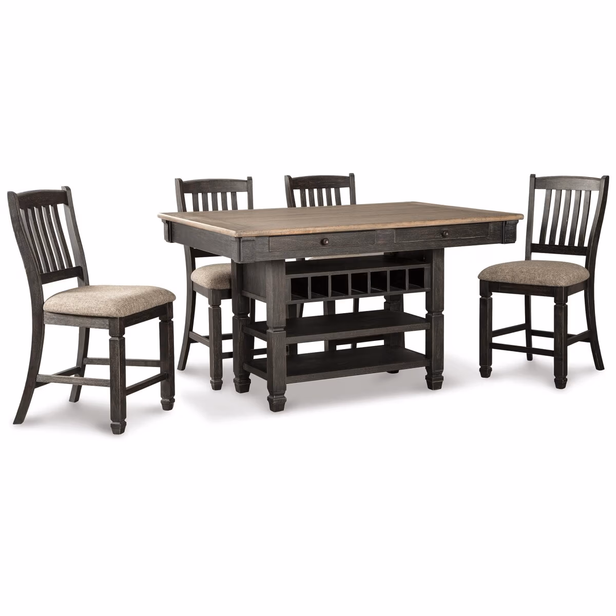 Tyler Creek Counter Height Dining Table and 4 Barstools with Server - Image 4