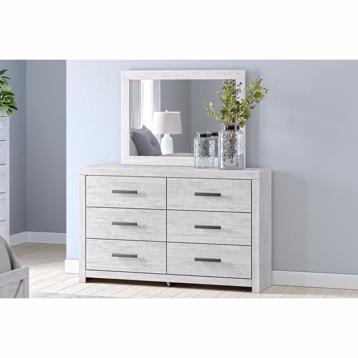 Cayboni King Panel Bed, Dresser, Mirror, Chest and 2 Nightstands - Image 36