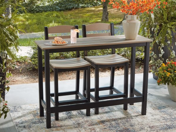 Shoreline Beach Outdoor Counter Table and 2 Barstools - Image 9