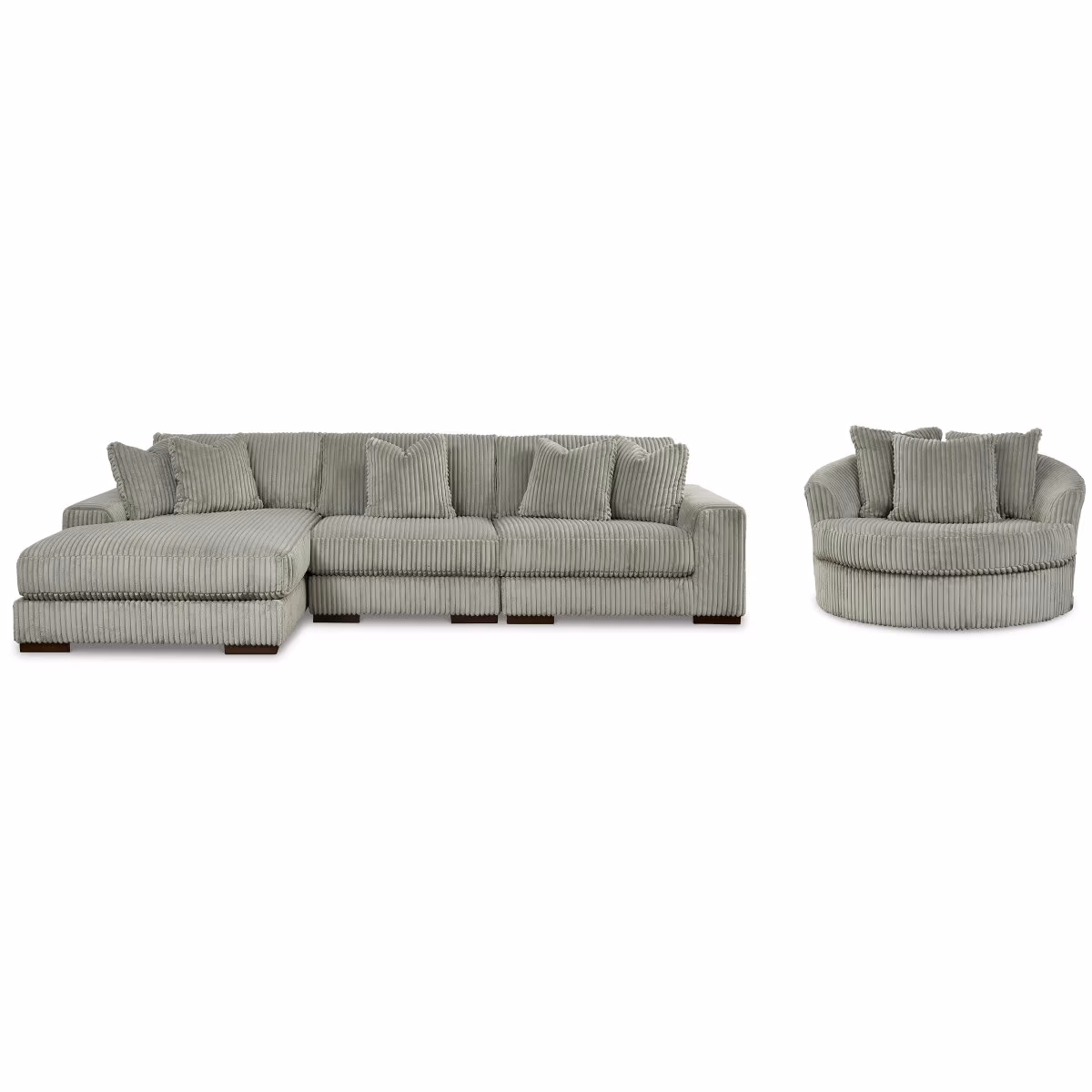 Lindyn 3-Piece Sectional and Oversized Swivel Accent Chair - Image 2
