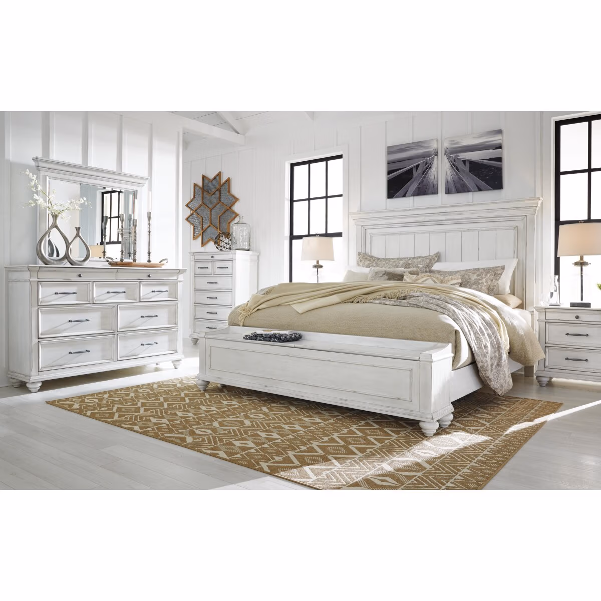 Kanwyn California King Panel Bed with Storage Bench - Image 11