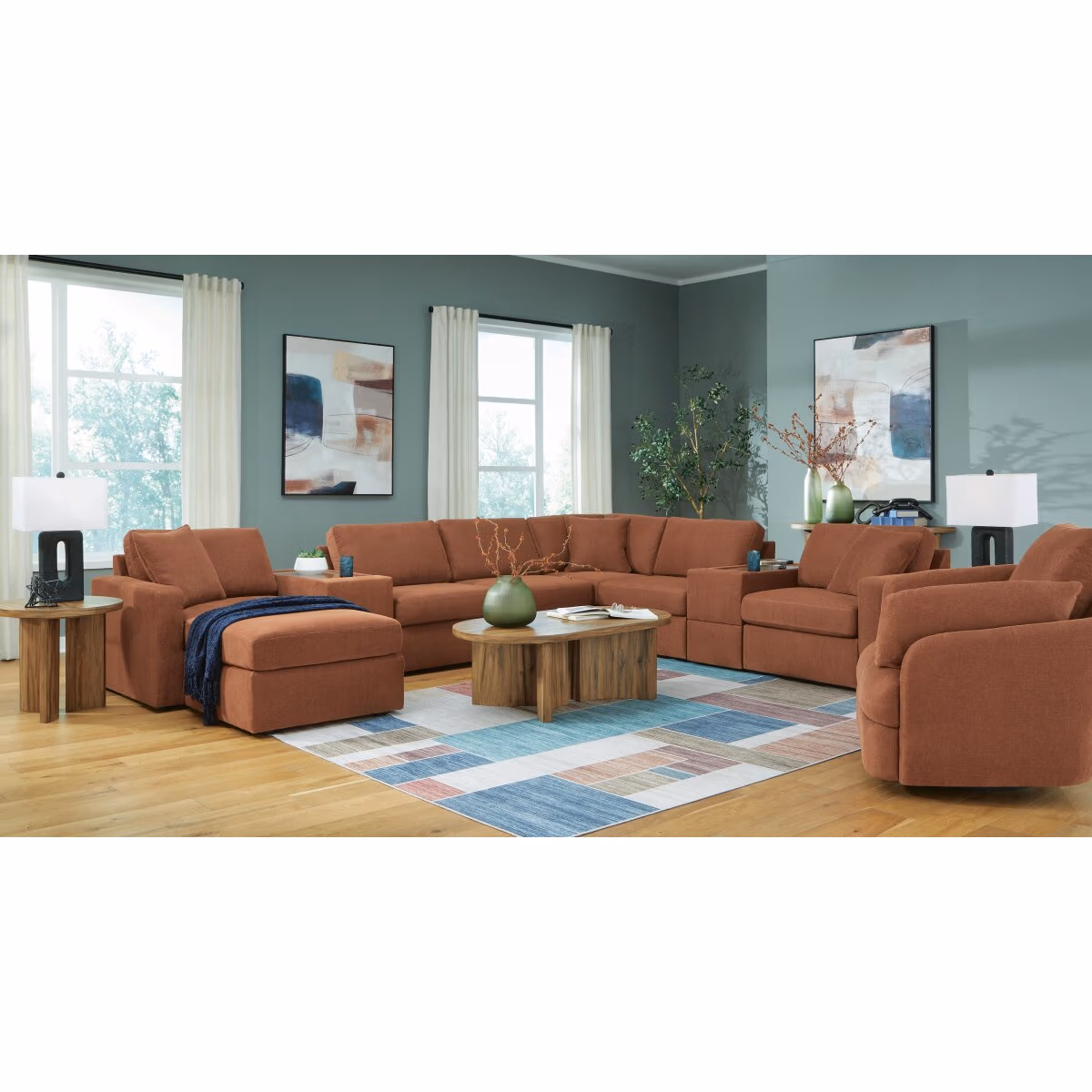 Modmax 3-Piece Sectional Sofa, 2-Piece Sectional Loveseat and Swivel Glider Recliner - Image 23
