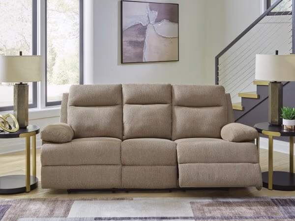 Side-Swipe Reclining Sofa with Drop Down Table - Image 3