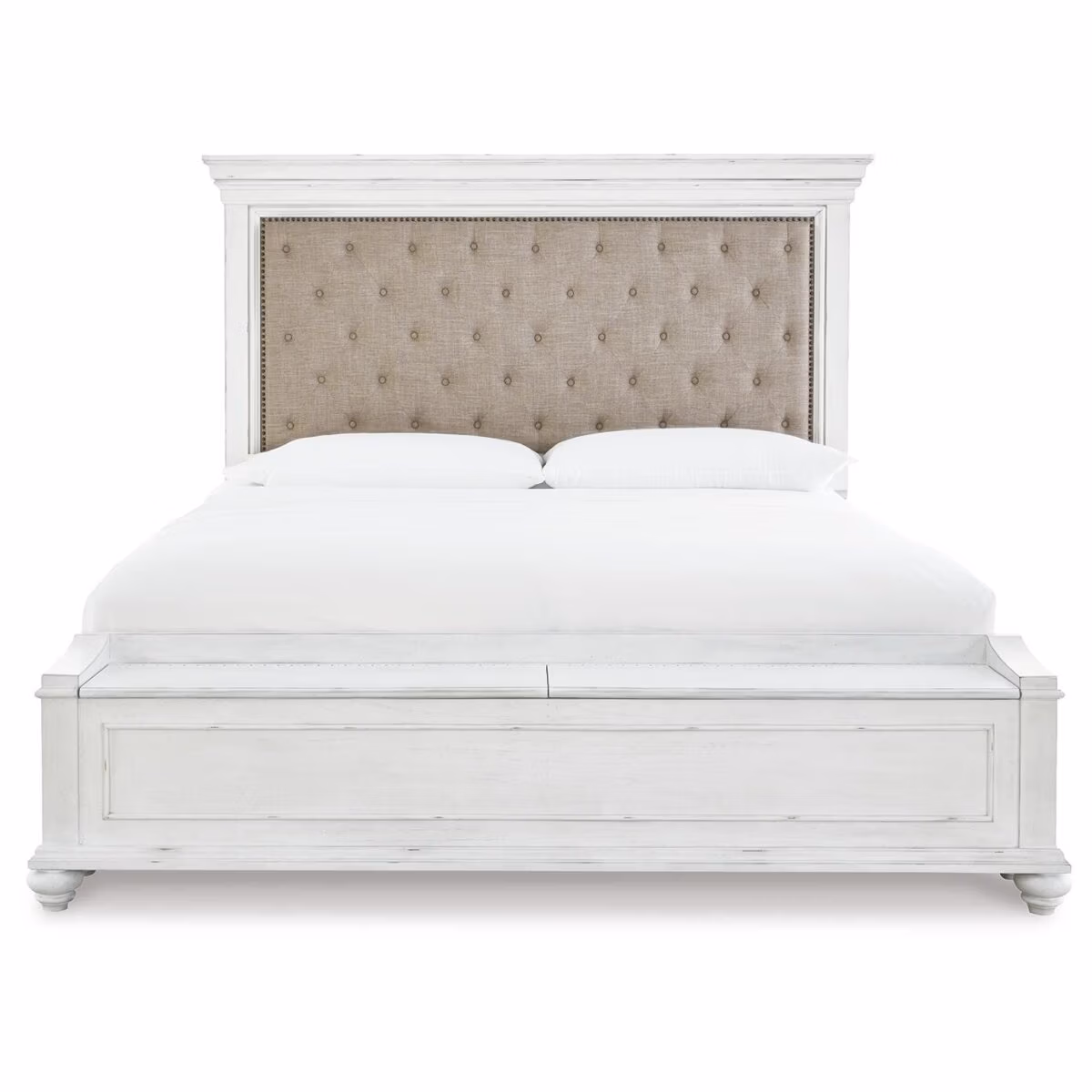 Kanwyn King Upholstered Storage Bed, Dresser, Mirror and Nightstand - Image 4