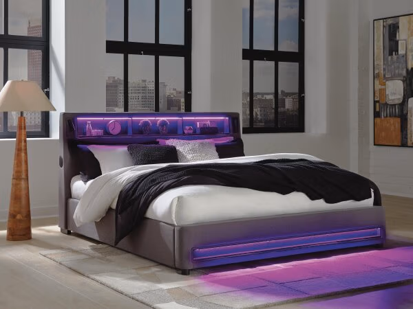 Finigale King Upholstered Bed with Wireless Audio - Image 14