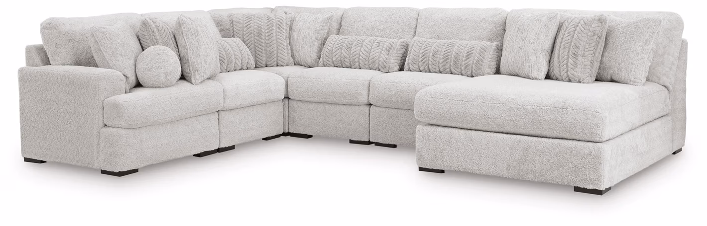 7d4cf3a4546be4de84521d33a658f169 Cuddle Plush 6-Piece Sectional with Chaise - Image 1