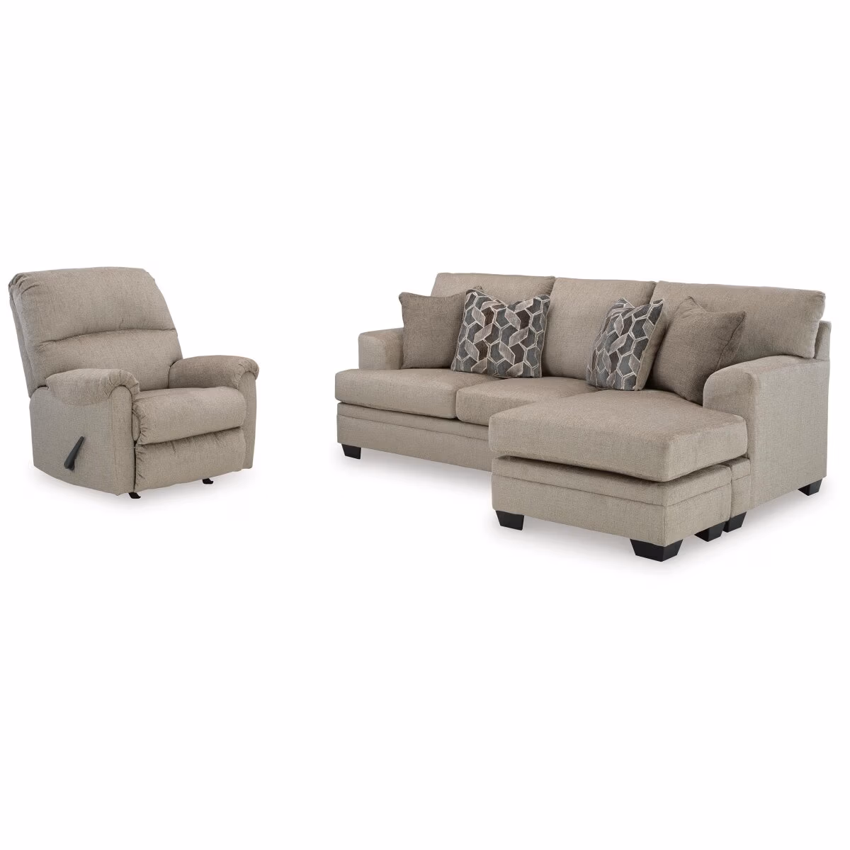 Stonemeade Sofa Chaise and Recliner - Image 3