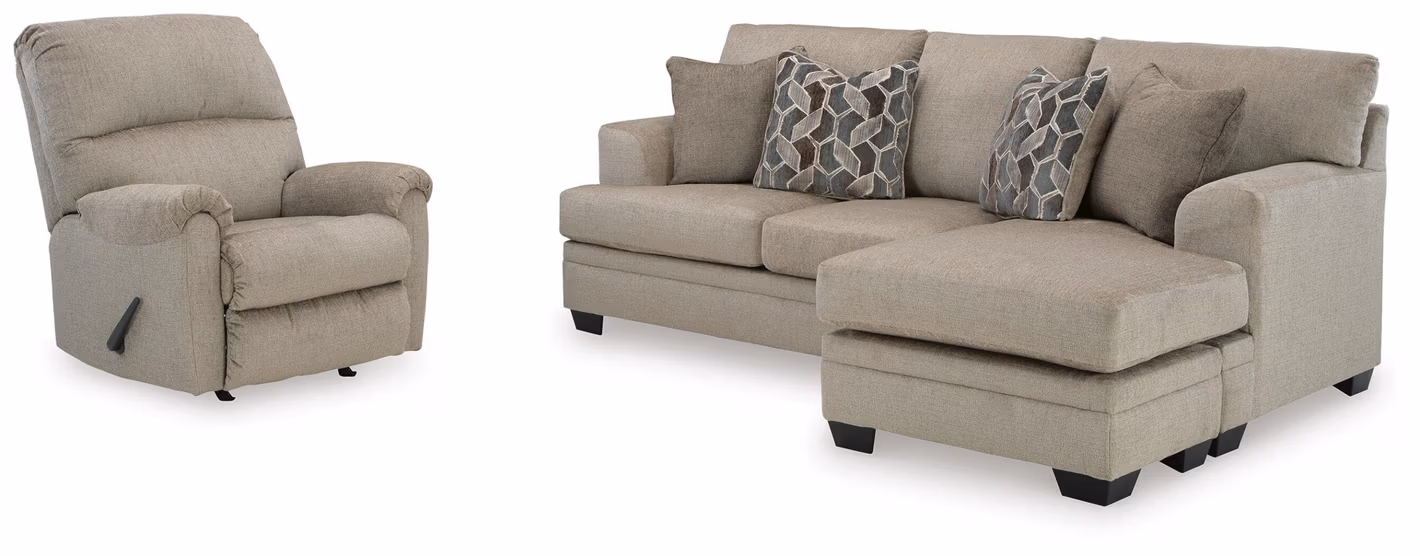 Stonemeade Sofa Chaise and Recliner